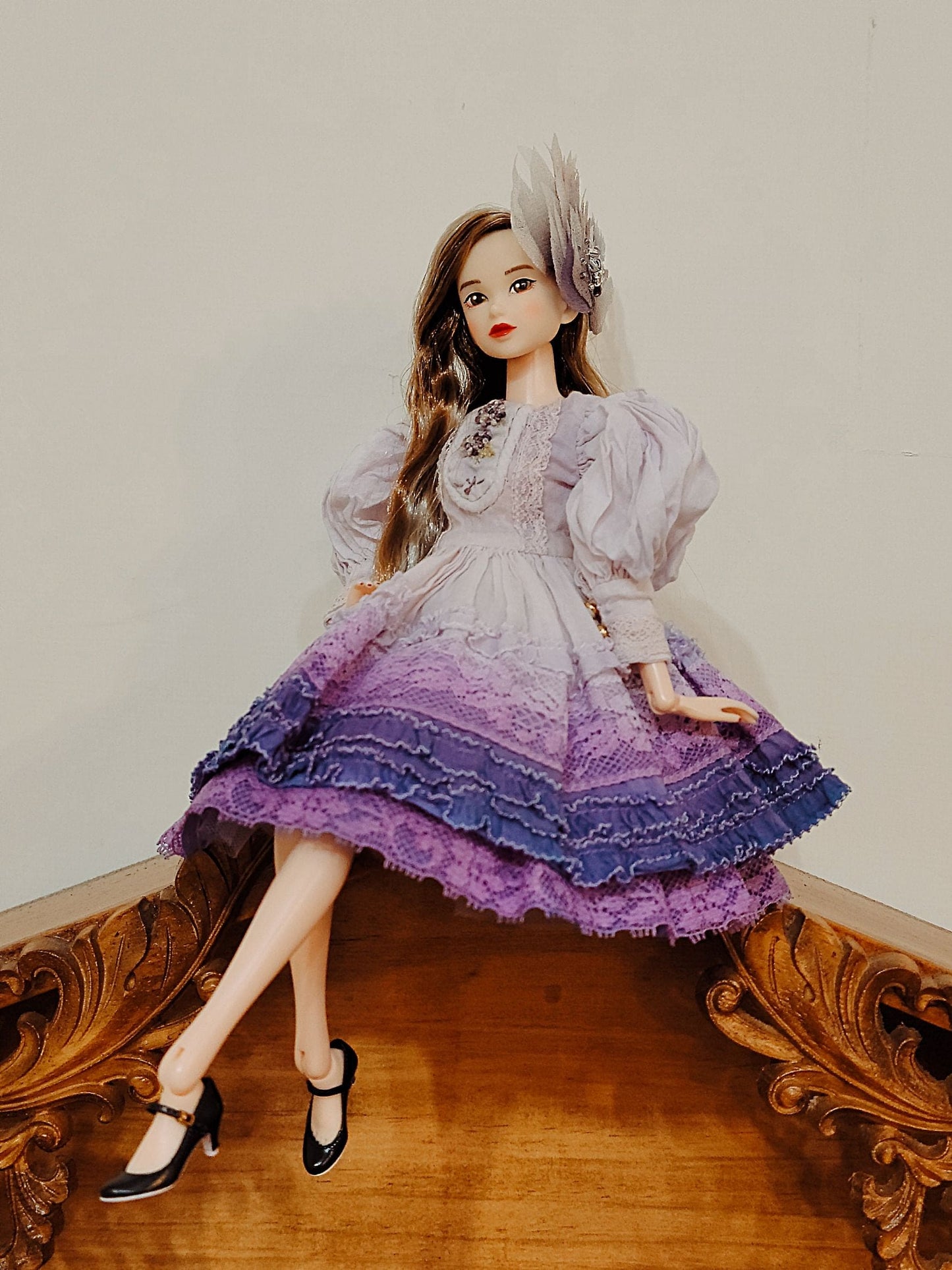 【Yenyumom】Purple Dye Embroidery Dress Set / Neo Blythe momoko doll OB24 - 紀物書館+JiWu Bookstore