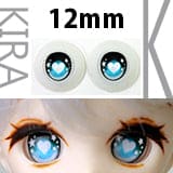 【PARABOX】卡通閃眼 壓克力娃眼 愛心款 12mm / OB11 小寵 1/6 BJD