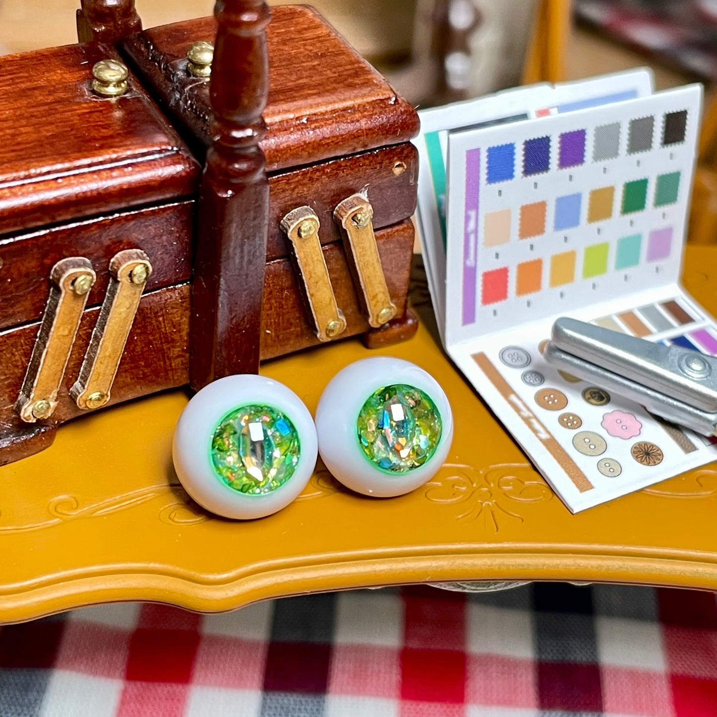 【Dear My Lady】半樹脂閃眼 哈密瓜 香檳貓瞳 / 10mm BJD kumukuku OB11 - 紀物書館+JiWu Bookstore