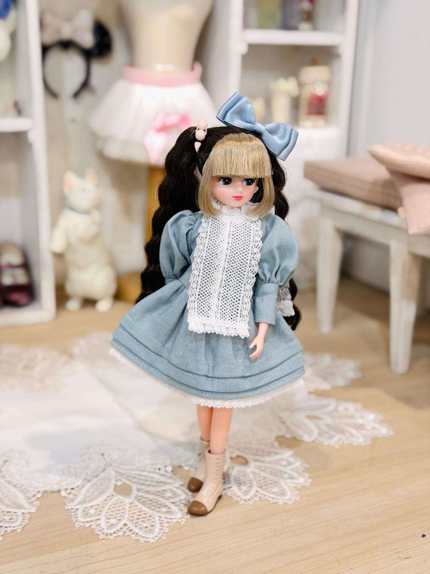 【Licca Castle】Galum Collection 2 蕾絲圍裙洋裝組 / 22cm Pureneemo OB22 ruruko