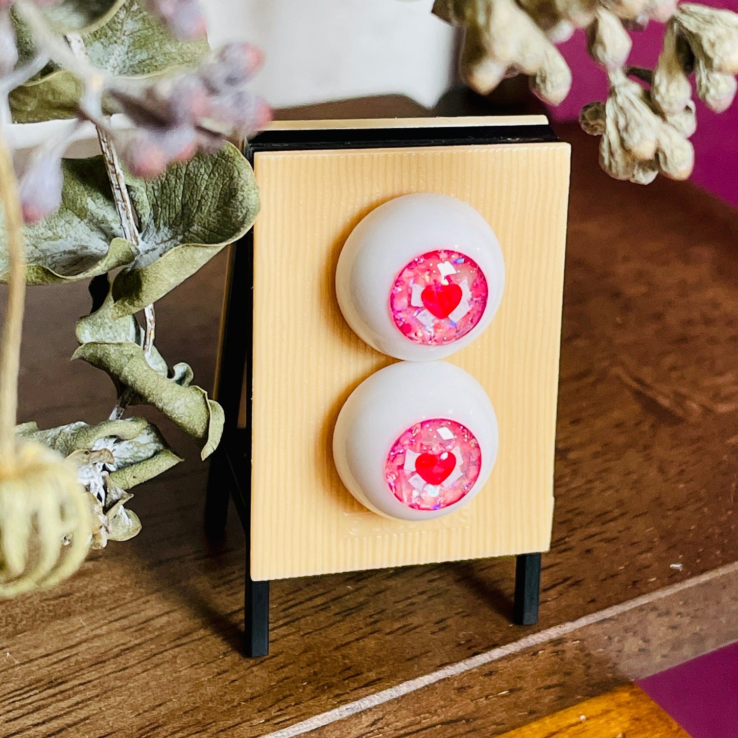 【Dear My Lady】半樹脂閃眼 櫻花 愛心蝴蝶結 / 16mm BJD 1/3 1/4 iMdaDoll AngelPhilia - 紀物書館+JiWu Bookstore