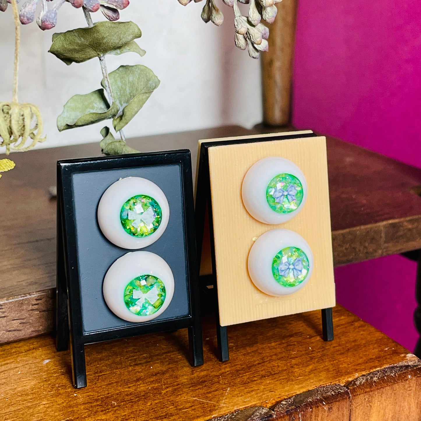 【Dear My Lady】半樹脂閃眼 哈密瓜 淺紫蝴蝶結 / 16mm BJD 1/3 1/4 iMdaDoll AngelPhilia - 紀物書館+JiWu Bookstore