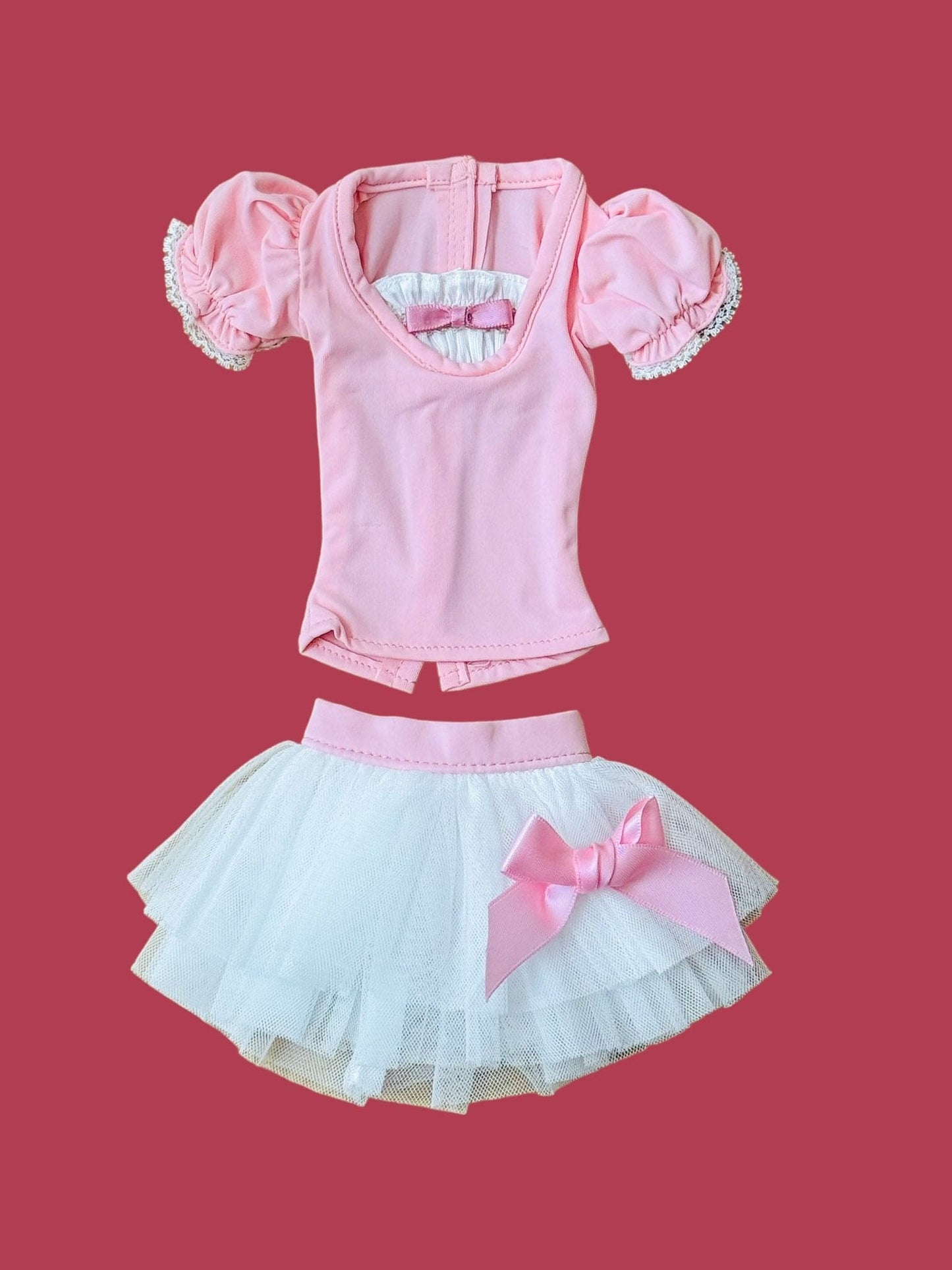 【Oshare Iikodo】薔薇密教 粉紅公主袖上衣 澎裙套組 / Angel Philia MDD BJD 4分 - 紀物書館+JiWu Bookstore