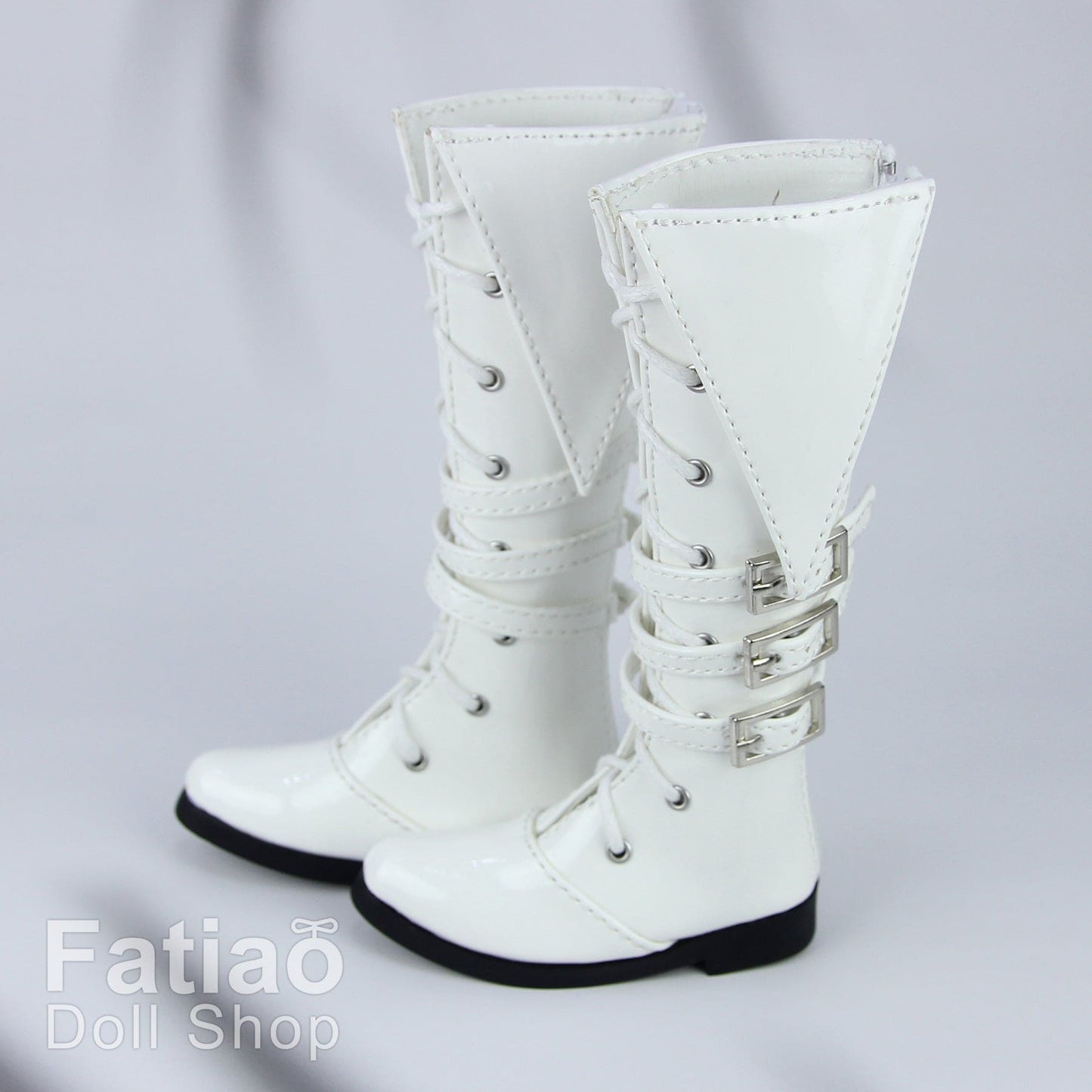 【Fatiao Doll Shop】020 翻側邊長靴 白色 / BJD 4分 MSD - 紀物書館+JiWu Bookstore