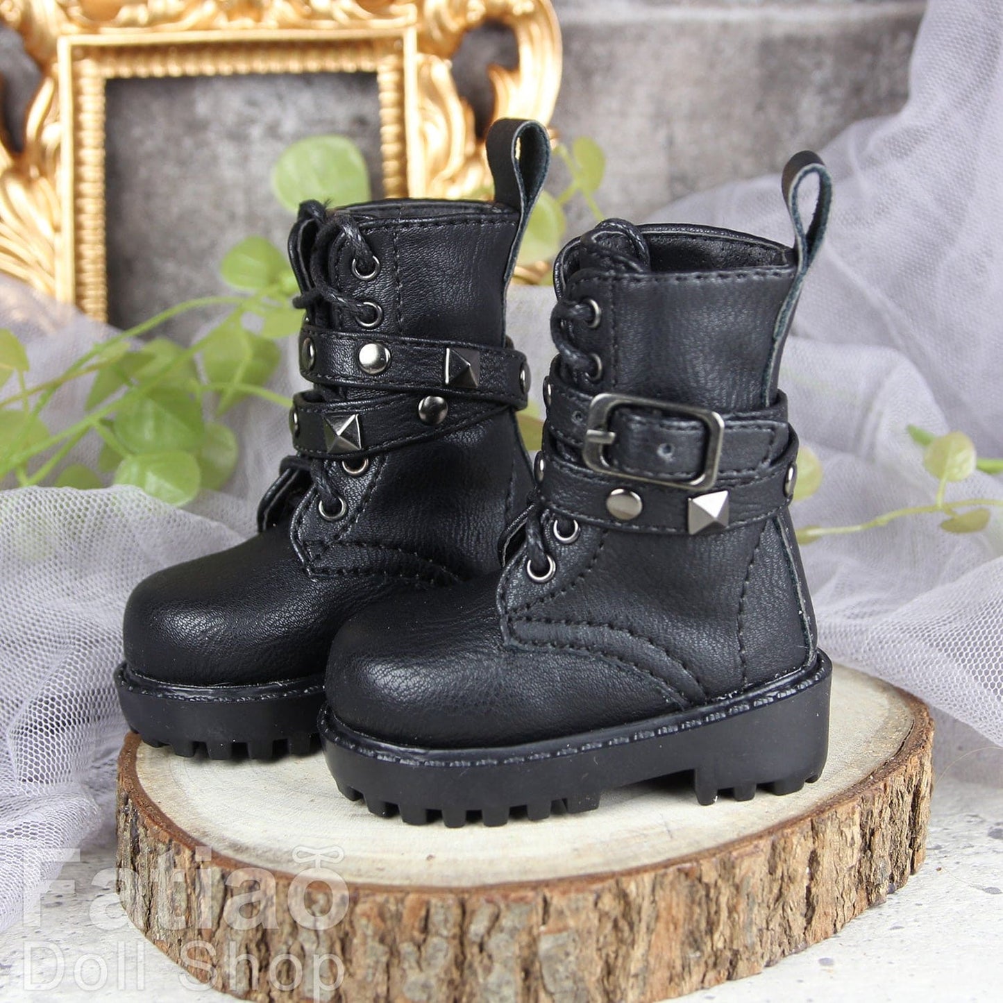 【Fatiao Doll Shop】釘釦中筒靴 S69 多色 / BJD 4分 MSD MDD AZONE - 紀物書館+JiWu Bookstore