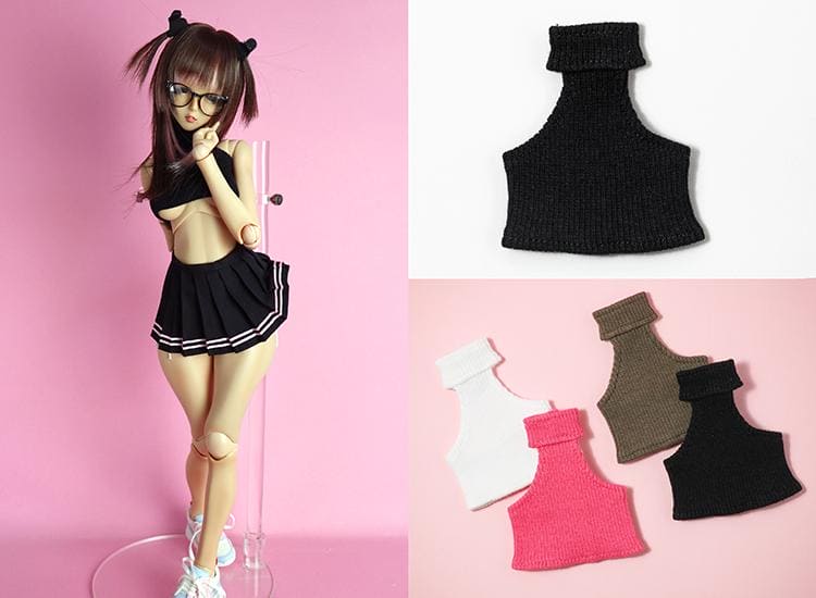 【Angel Philia】高領短版針織無袖上衣 - 紀物書館+JiWu Bookstore