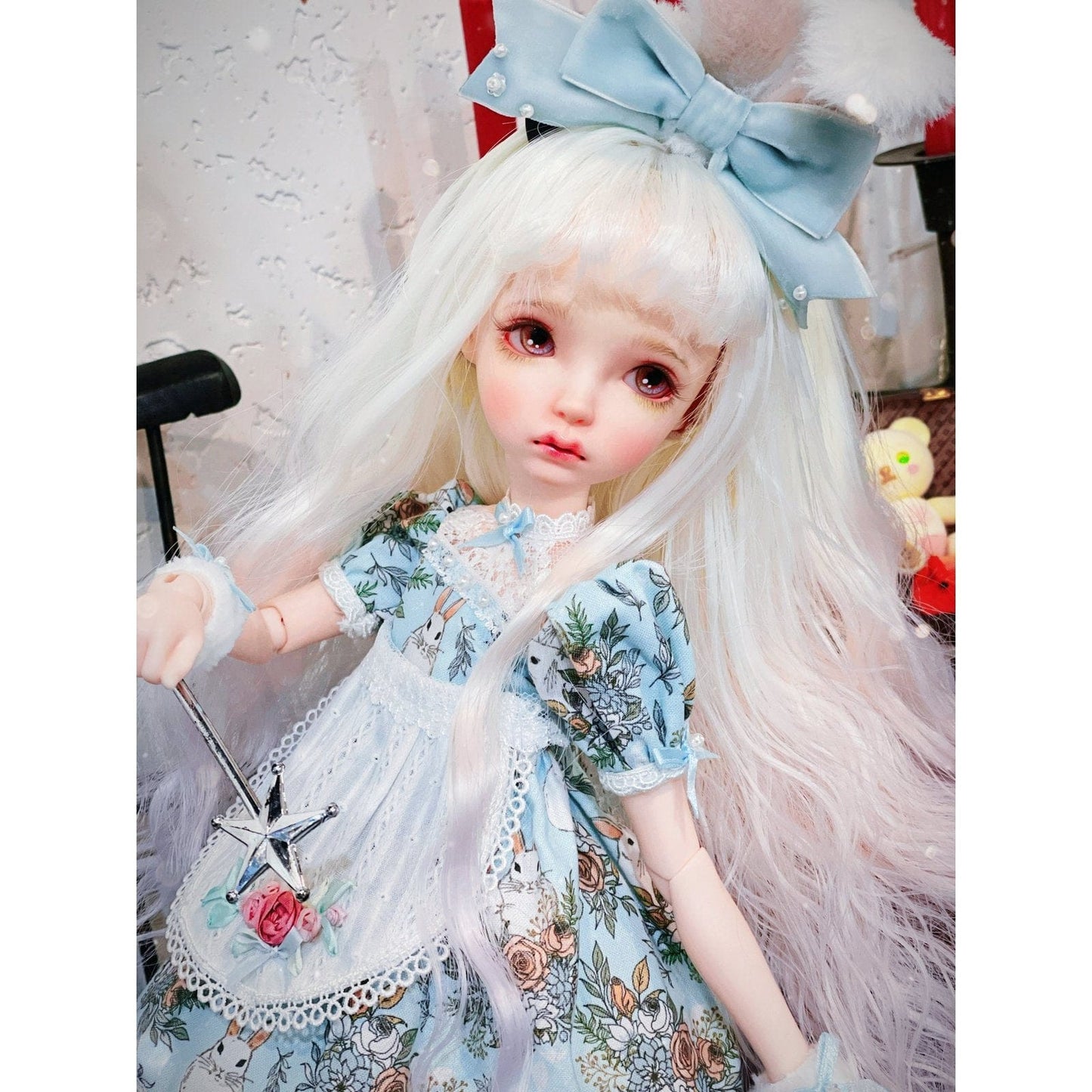 【Luscious Moon × Memento】Lapin et Rosé 兔子玫瑰洋裝套組 / BJD 4分 MSD MDD 熊妹 iMda 4.3