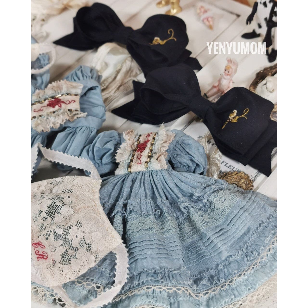 【Yenyumom】Alice Embroidery Dress Set / Neo Blythe momoko doll OB24