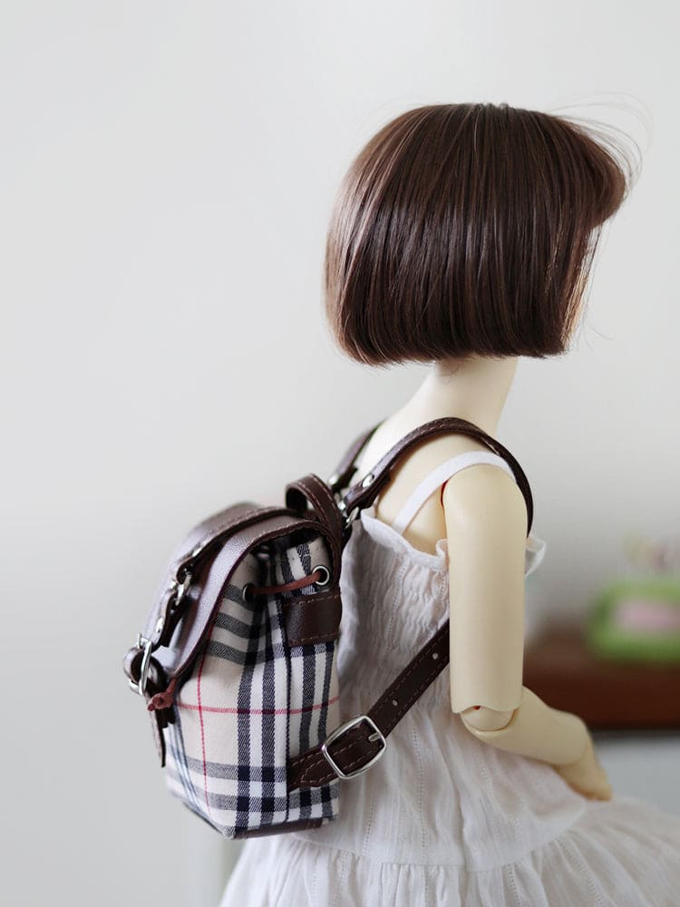 【1PinFun】Backpack coffee plaid/BJD 3 points 4 points SD DD MDD OB50 AZONE AZO2 AngelPhilia