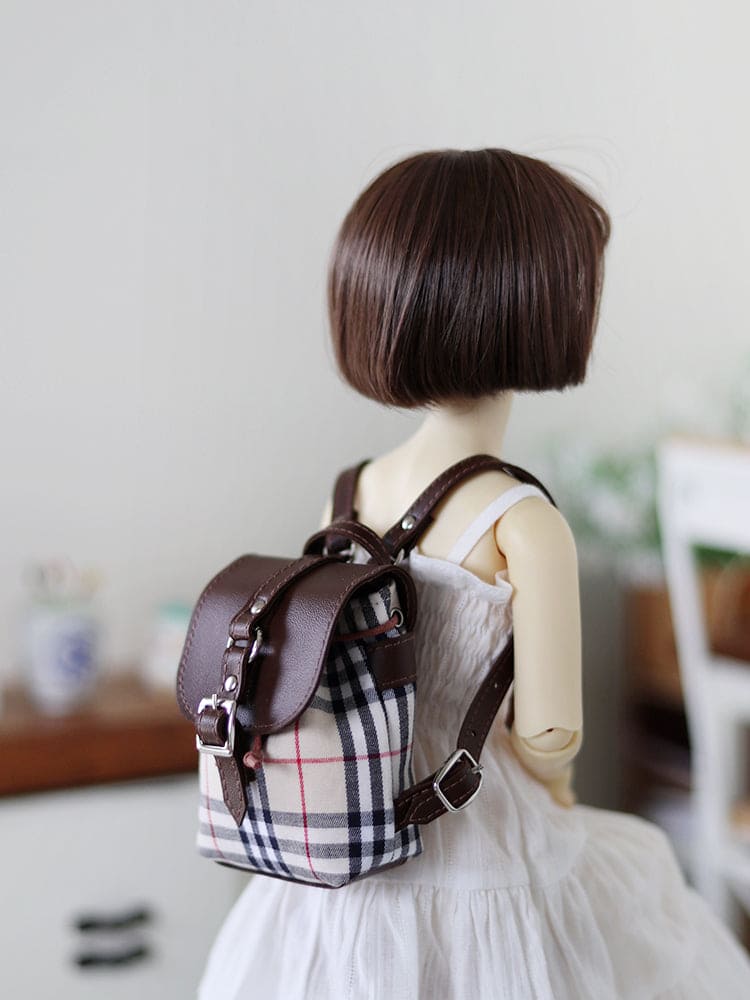 【1PinFun】Backpack coffee plaid/BJD 3 points 4 points SD DD MDD OB50 AZONE AZO2 AngelPhilia