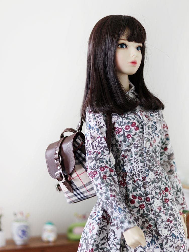 【1PinFun】Backpack coffee plaid/BJD 3 points 4 points SD DD MDD OB50 AZONE AZO2 AngelPhilia