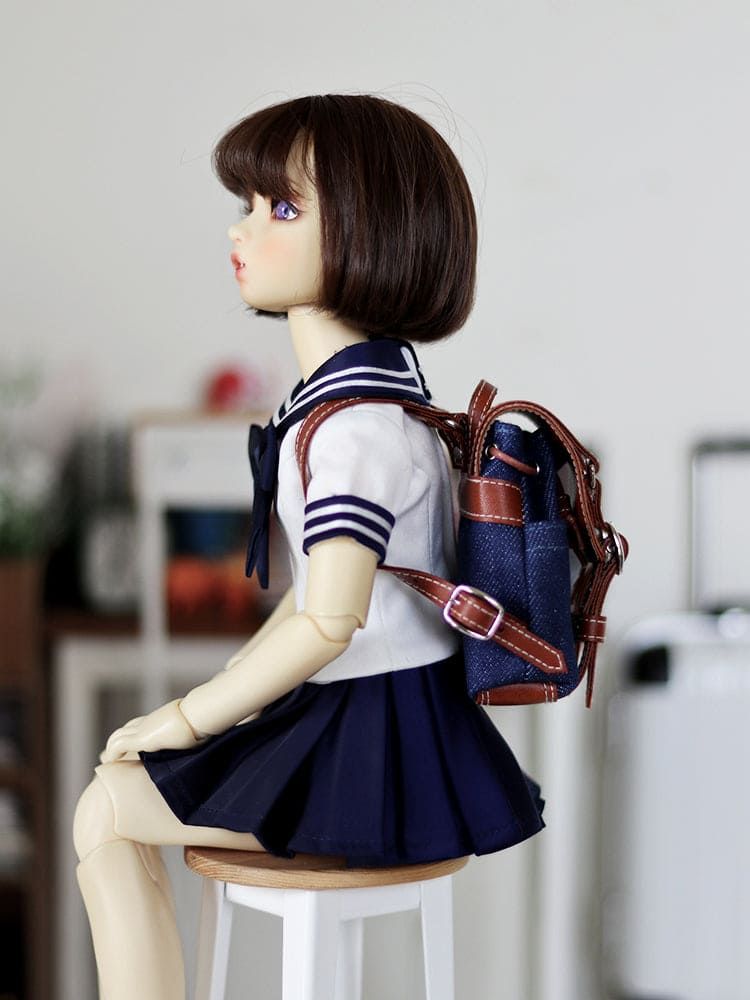 【1PinFun】ダブルストラップバックパック ブルーキャメル/BJD 3点4点 SD DD MDD OB50 AZONE AZO2 AngelPhilia