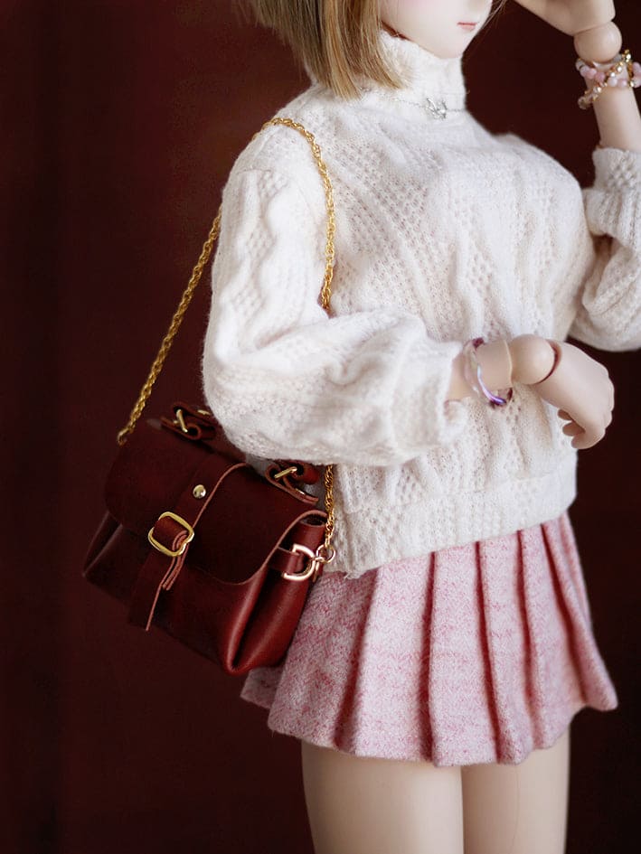 【1PinFun】肩背包 紅棕色 / 1/3 1/4 Dollfie Dream MDD AZO2 AngelPhilia - 紀物書館+JiWu Bookstore