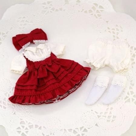 【DOLLCE】蝴蝶結洋裝 多色/ OBITSU OB11 Azone P妹 P體 picconeemo 黏土娃 - 紀物書館+JiWu Bookstore