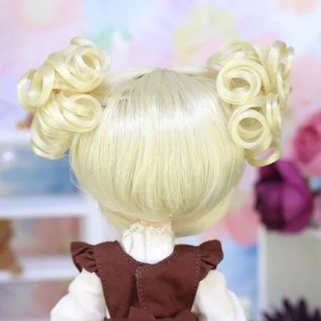 【Dollce】ツインテールカール ベビーウィッグ マルチカラー / 5インチ OB11 ねんどろいど 球体関節人形 iMda1.7 ufdoll 