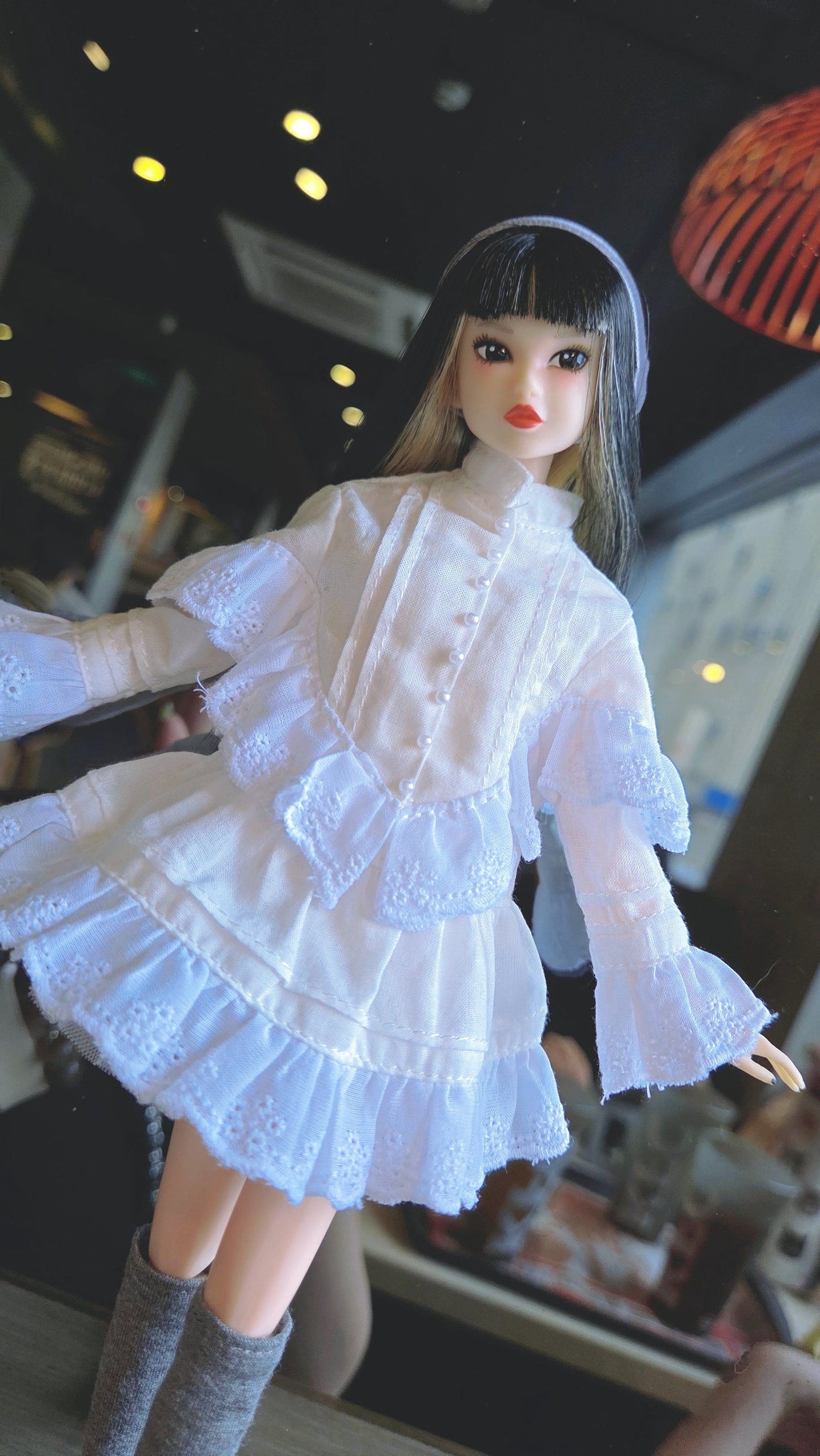 【Licca Castle】Galum Collection 27ND 荷葉邊裝飾領洋裝套組 / 27cm momoko MISAKI Jenny