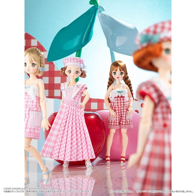 【AZONE】BonBons 櫻桃格紋套裝 4 款 / Blythe Pureneemo OB22 ruruko