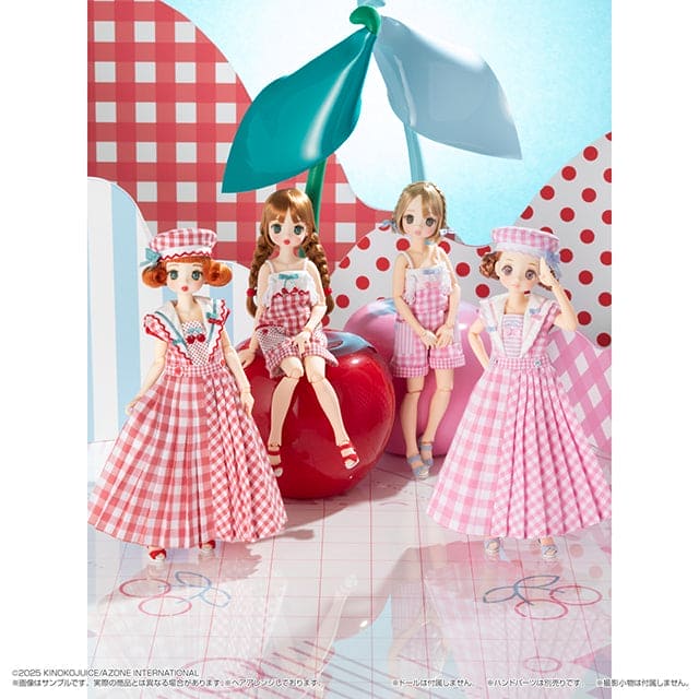 【AZONE】BonBons 櫻桃格紋套裝 4 款 / Blythe Pureneemo OB22 ruruko