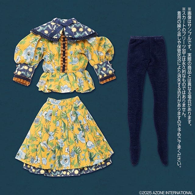 【AZONE】BonBons 復古花卉襯衫裙子套裝 2 款 預購 / Blythe Pureneemo OB22 ruruko