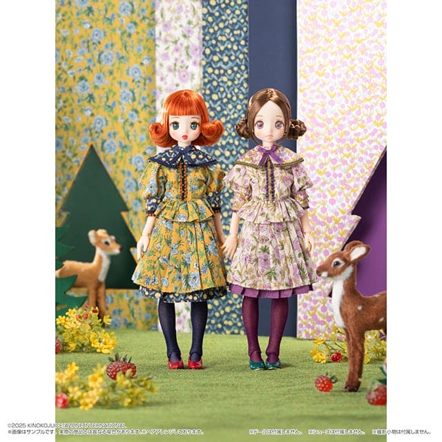 【AZONE】BonBons 復古花卉襯衫裙子套裝 2 款 預購 / Blythe Pureneemo OB22 ruruko