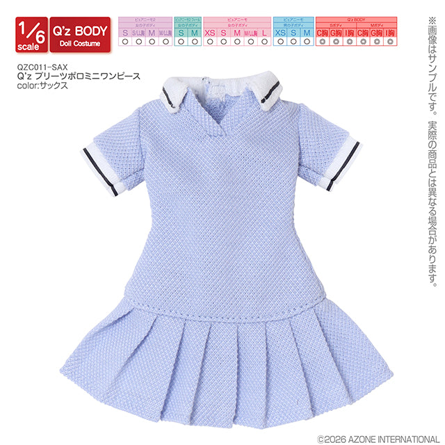 【AZONE】Q'z 百褶POLO洋裝 預購 / Pureneemo ruruko OB22 藍豆豆