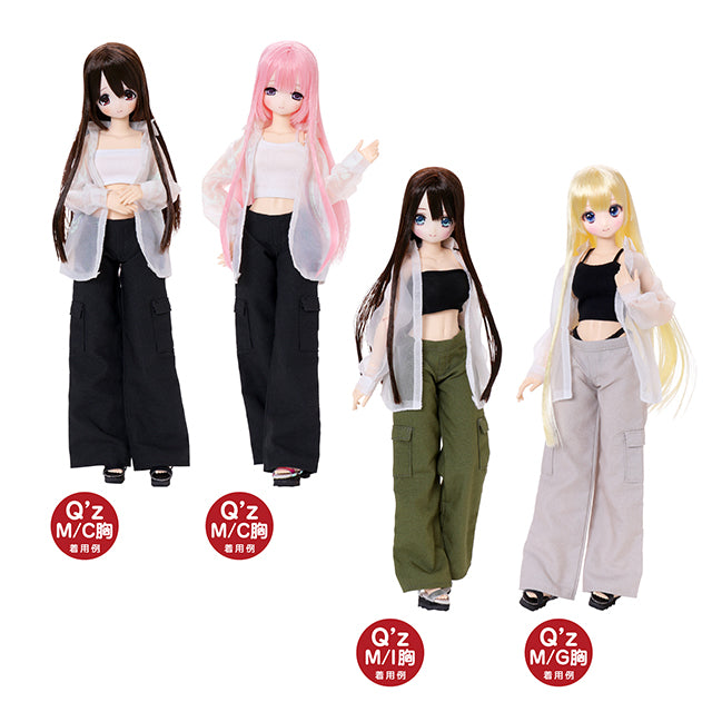 【AZONE】Q'z 寬版工裝褲 / Pureneemo ruruko OB24 藍豆豆