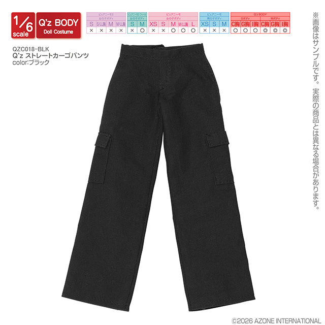 【AZONE】Q'z 寬版工裝褲 / Pureneemo ruruko OB24 藍豆豆