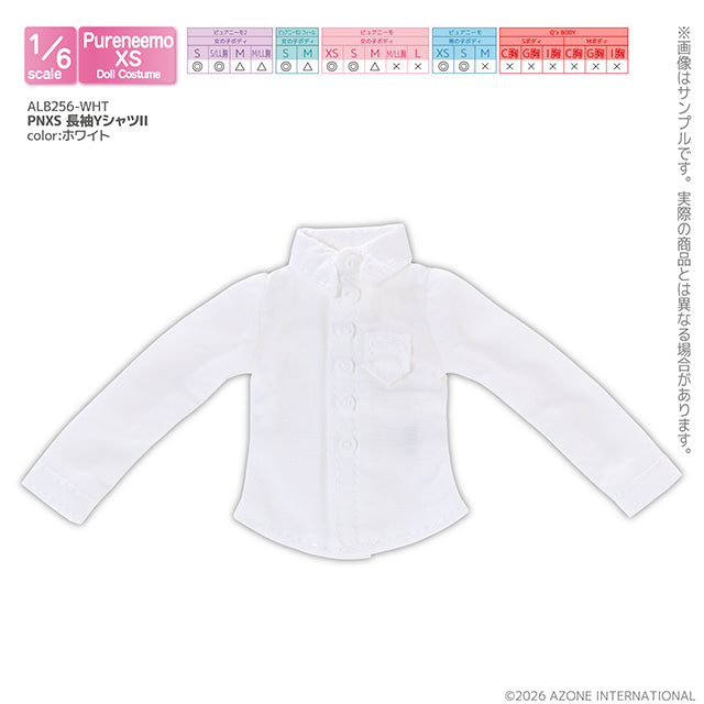 【AZONE】PNXS 長袖襯衫II / Pureneemo ruruko OB24 藍豆豆 Blythe