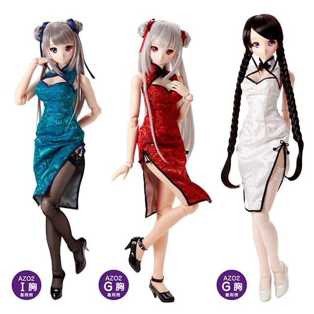 【AZONE】中式旗袍 ～華麗綻放的玫瑰～多色 / BJD 1/3 DD AZO2 OB50 Angel Philia - 紀物書館+JiWu Bookstore