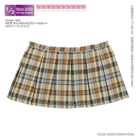 【AZONE】格紋百褶短裙 / BJD 3分 DD AZO2