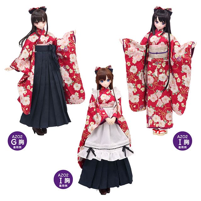 【AZONE】Sakura Dance Furisode and Hakama Set / BJD 3 points AZO2 45cm 48cm 50cm Dollfie Dream