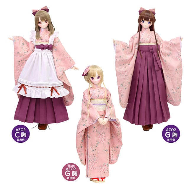 【AZONE】Sakura Dance Furisode and Hakama Set / BJD 3 points AZO2 45cm 48cm 50cm Dollfie Dream