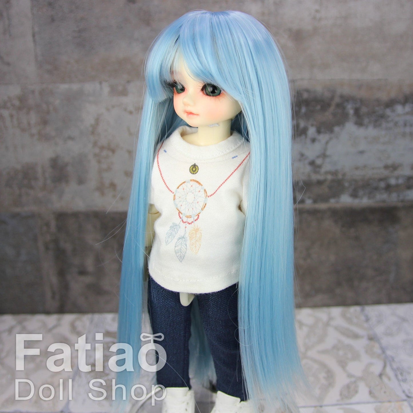 【Fatiao Doll Shop】FWS-001 Baby Wig Blue and Purple Gradient / 7-8 inch BJD 1/4 scale