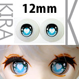 【PARABOX】卡通閃眼 壓克力娃眼 愛心款 12mm / OB11 小寵 1/6 BJD