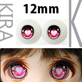 【PARABOX】卡通閃眼 壓克力娃眼 愛心款 12mm / OB11 小寵 1/6 BJD