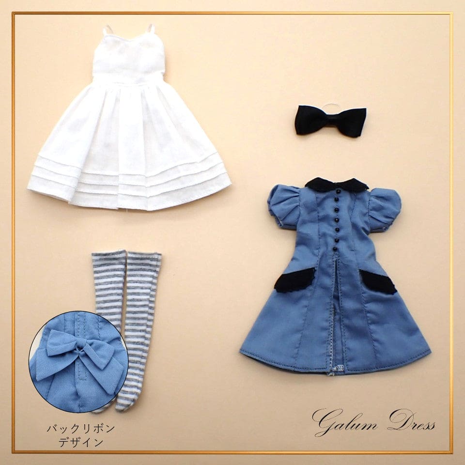 【Licca Castle】Galum Collection 27 泡泡袖藍洋裝套組 / 22cm Pureneemo OB22 ruruko