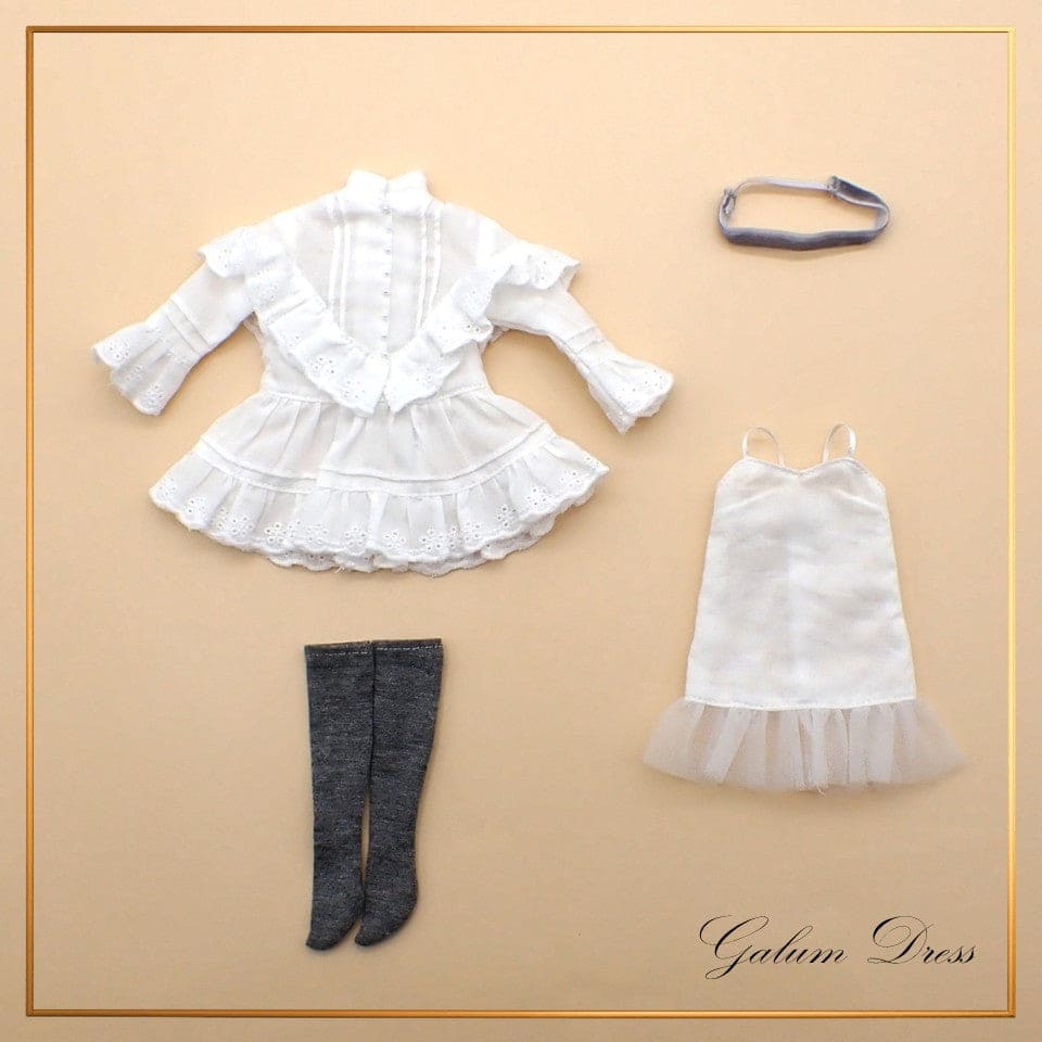 【Licca Castle】Galum Collection 27ND 荷葉邊裝飾領洋裝套組 / 27cm momoko MISAKI Jenny