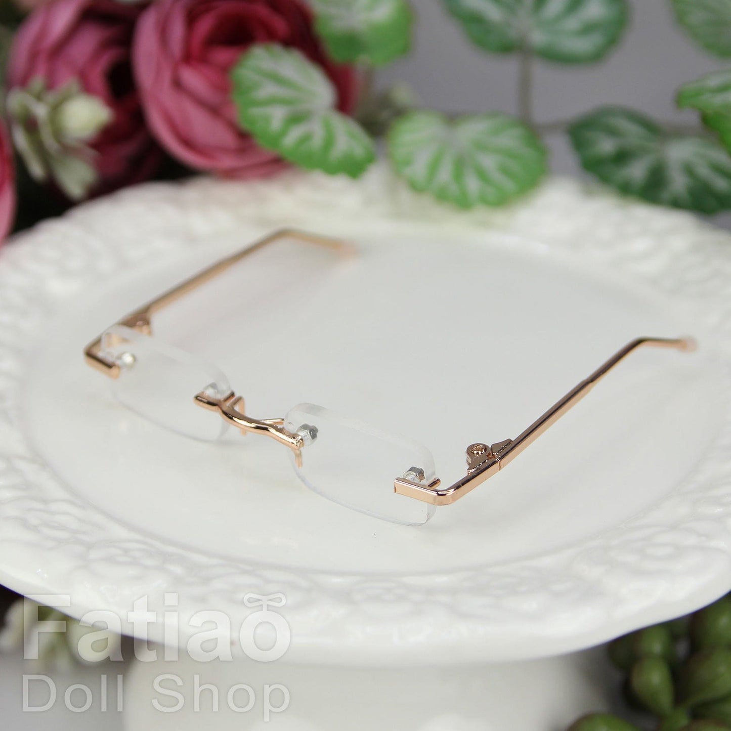 【Fataio Doll Shop】スクエアリムレスメガネ/BJD 3点式 SD DD MDD