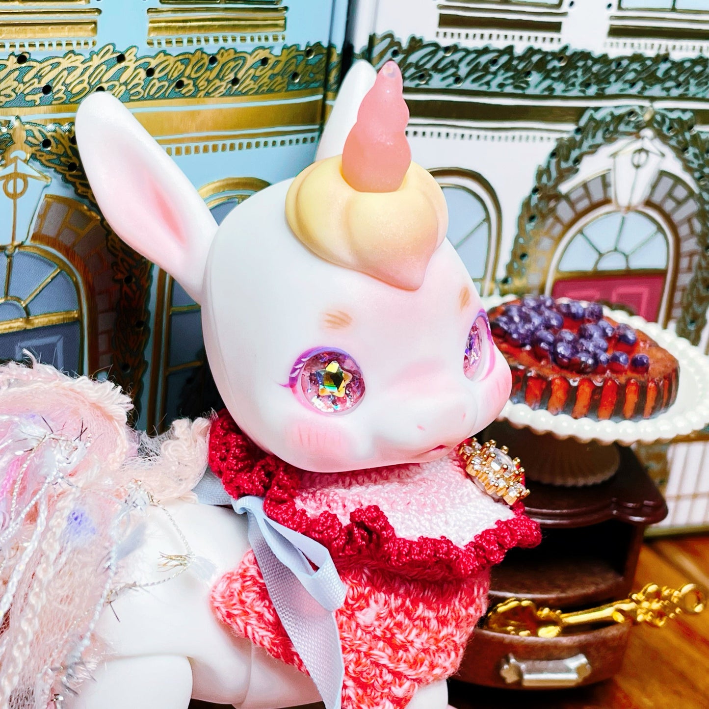 【Dear My Lady】Semi-resin glittering rose champagne star/12mm BJD Cocoriang OBITSU OB11