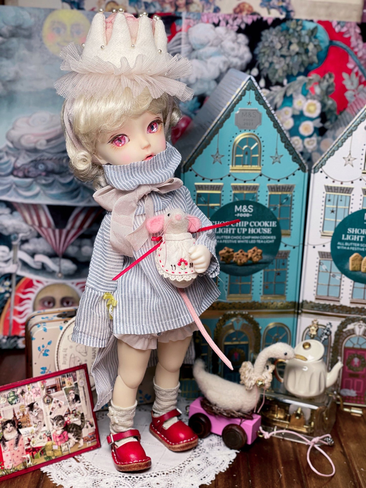 【Dear My Lady】Semi-resin glittering rose champagne cat pupils/12mm BJD Cocoriang OBITSU OB11