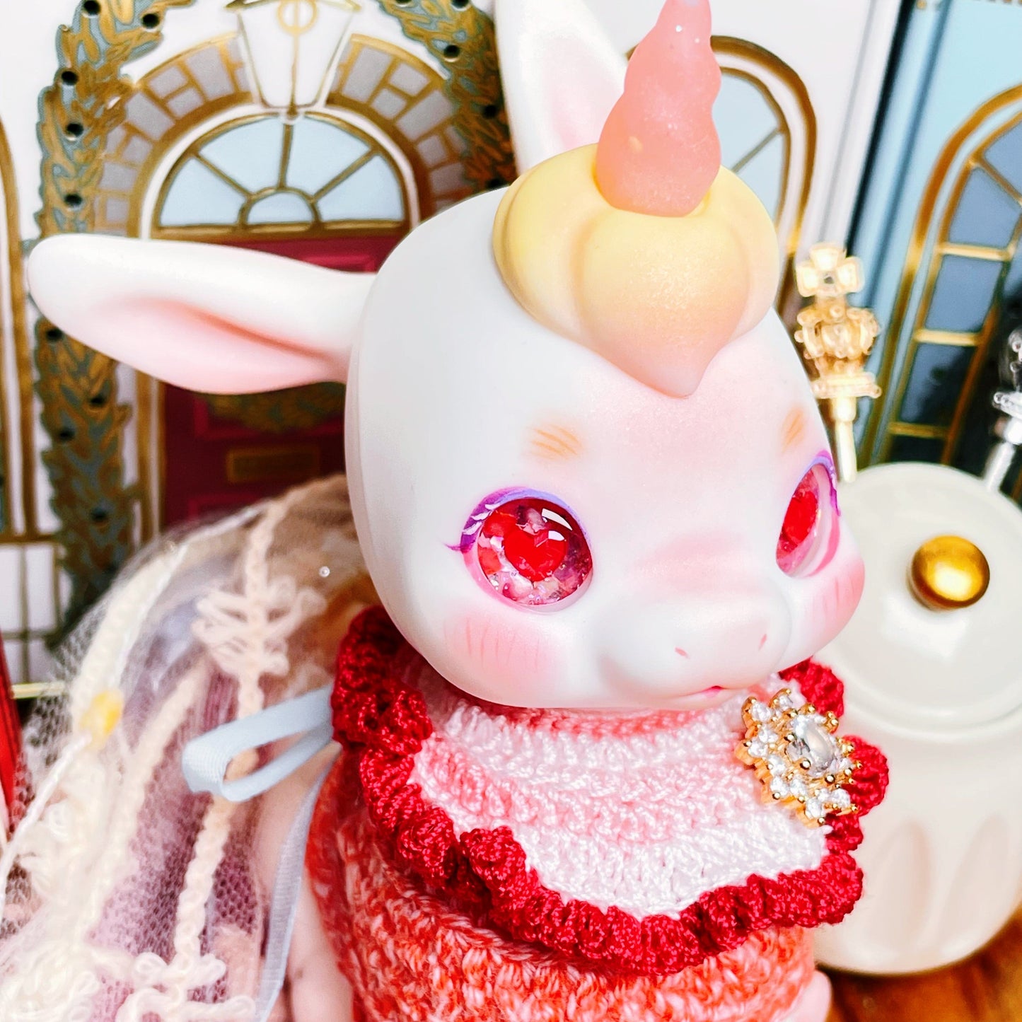 【Dear My Lady】Semi-resin sparkling bubble gum pink love pupils/12mm BJD Cocoriang OBITSU OB11