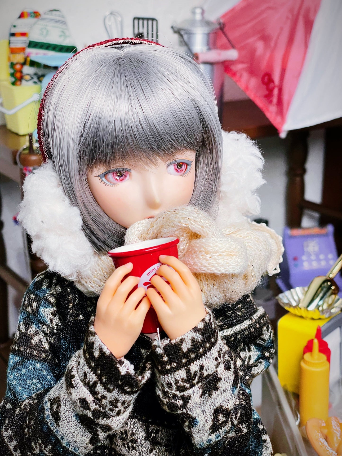 【Dear My Lady】半樹脂閃眼 草莓軟糖 小虹 / 12mm BJD OBITSU OB11 6分 4分