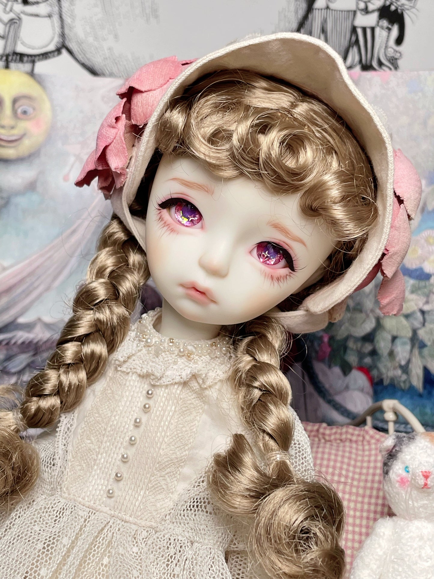 【Dear My Lady】半樹脂閃眼 泡泡糖 紫 星星瞳 / 14mm BJD 3分 4分 6分