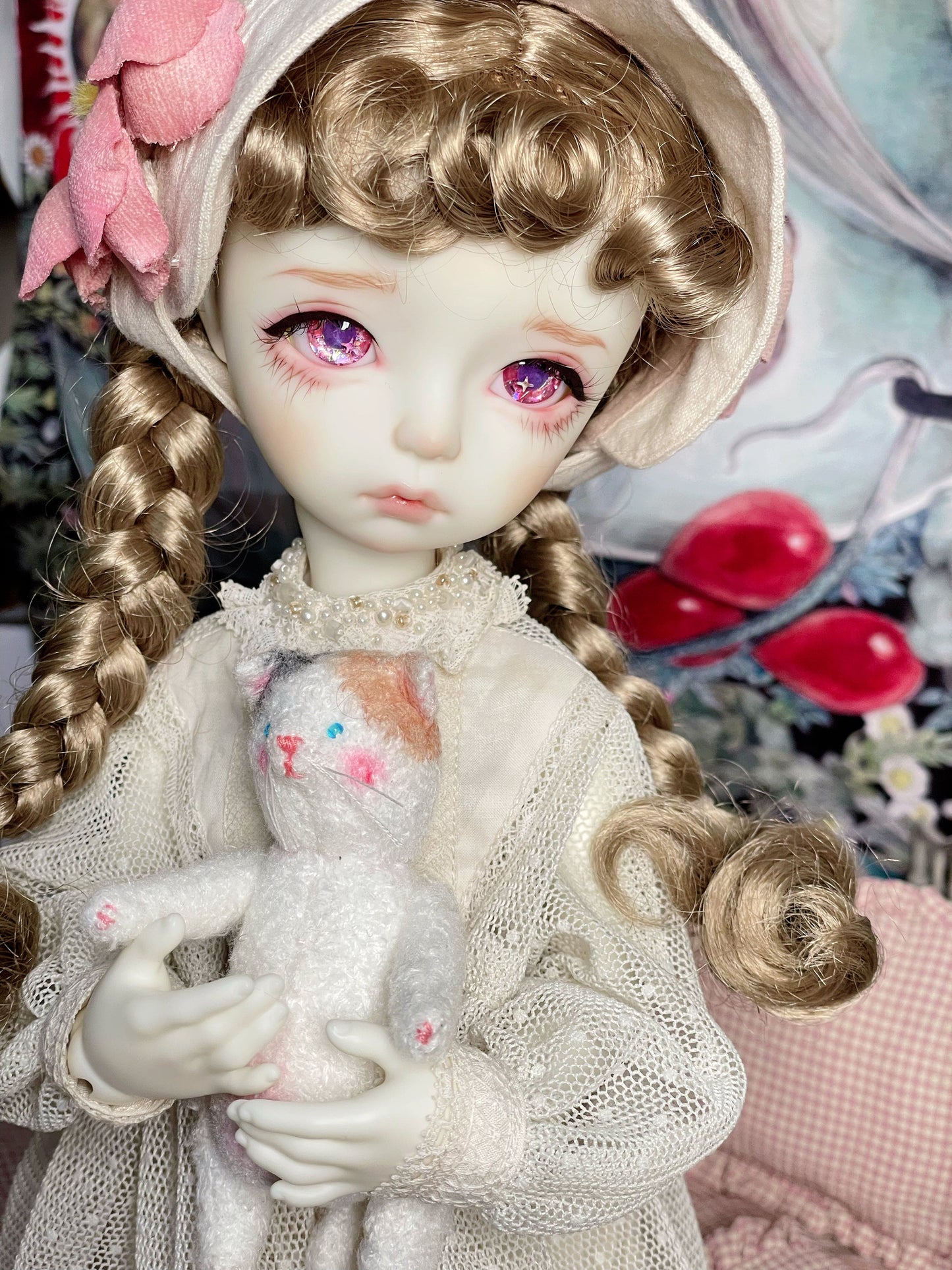 【Dear My Lady】半樹脂閃眼 泡泡糖 紫 星星瞳 / 14mm BJD 3分 4分 6分