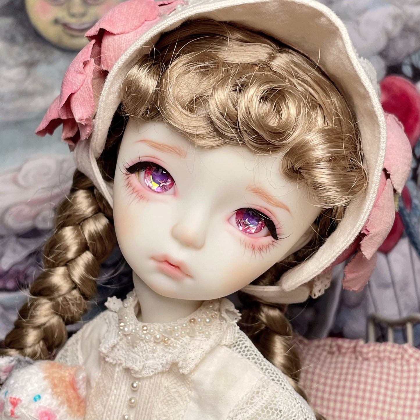 【Dear My Lady】半樹脂閃眼 泡泡糖 紫 星星瞳 / 14mm BJD 3分 4分 6分