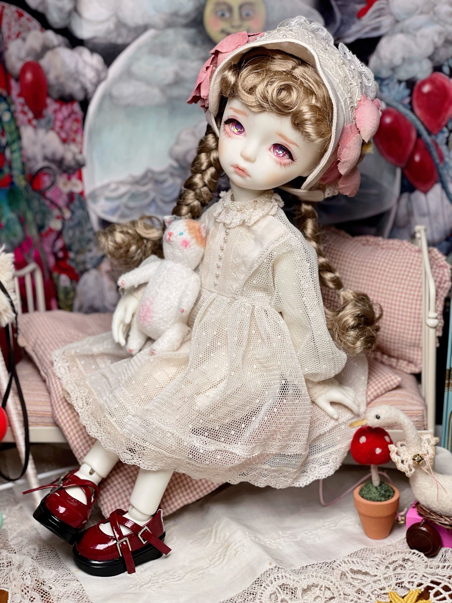 【Dear My Lady】半樹脂閃眼 泡泡糖 紫 星星瞳 / 14mm BJD 3分 4分 6分