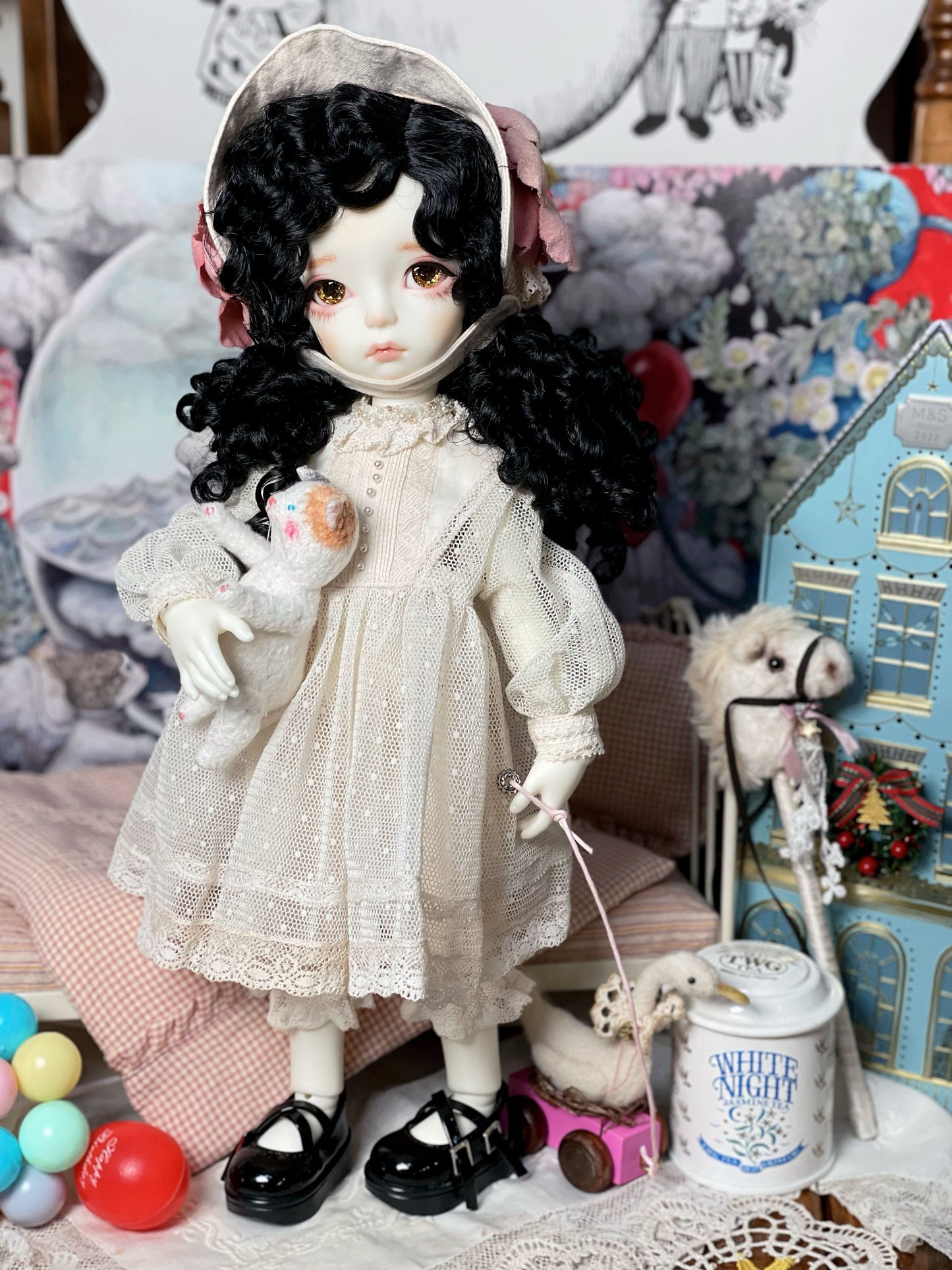 【Dear My Lady】半樹脂閃眼 金色香檳 霧金瞳 / 14mm BJD 3分 4分 6分