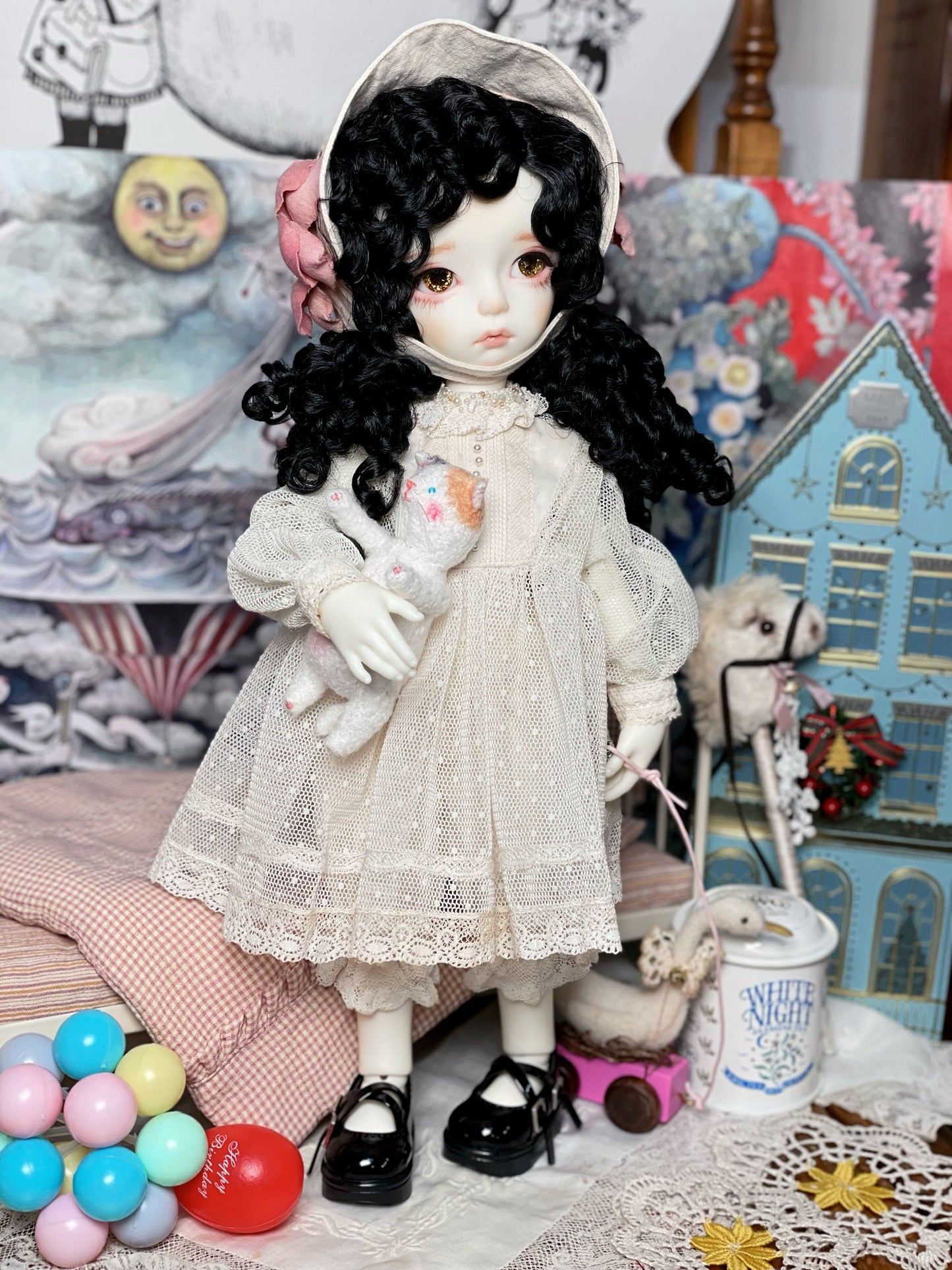 【Dear My Lady】半樹脂閃眼 金色香檳 霧金瞳 / 14mm BJD 3分 4分 6分