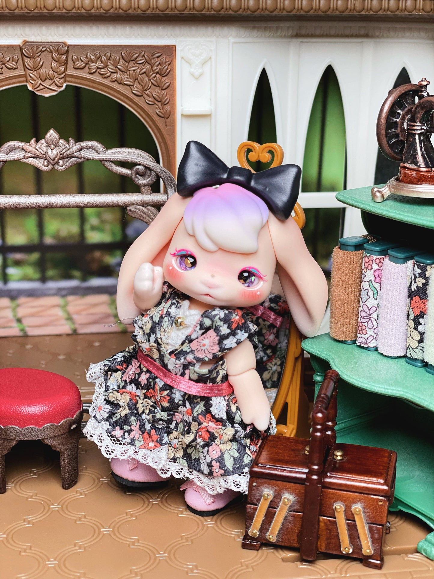 【Dear My Lady】半樹脂閃眼 萊姆紫 深黑瞳 / 8mm BJD kumukuku Cocoriang OBITSU 小寵