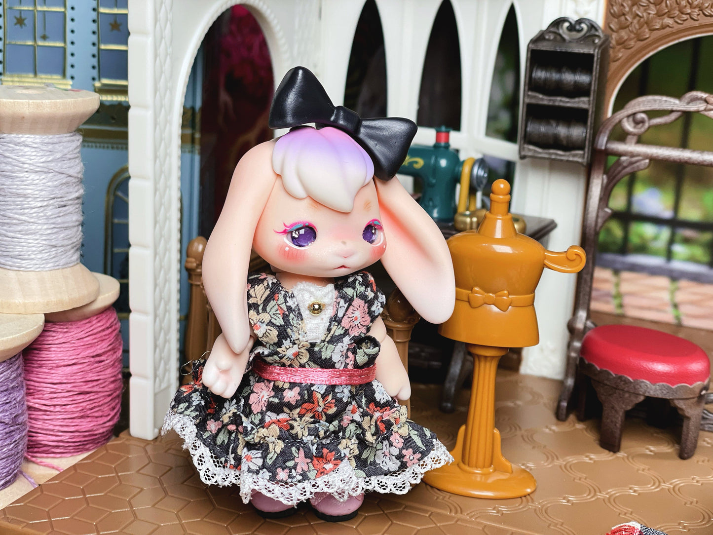 【Dear My Lady】セミレジン フラッシング ビー玉 ソーダグレープ パープル シルバー瞳 / 8mm BJD クムクク ココリアン オビツ 小型ペット